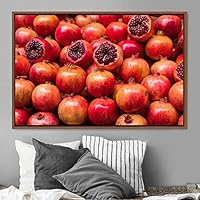 Framed Canvas Wall Art Fruity Citrus Colorful Farmhouse/Country Fruit Group Modern Art Multicolor Photography - 16x24 inches