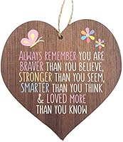 Always remember you are braver | Wooden Hanging Heart Friendship Gift Best Friends Plaque
