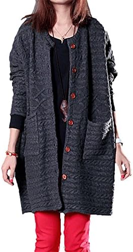 Duberess Women's Knitwear Oversized Sweater Loose Casual Knitwear Sweater Top (One Size, Gray)