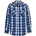Burnside Blue Plaid Long-Sleeve Woven Shirt - Men's Blue, XL