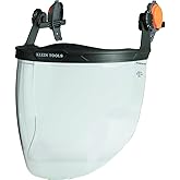 Klein Tools Face Shield for Safety Helmet and Cap-Style Hard Hats, Impact Rated, Anti-Fog, Low-Profile Design for Grinding