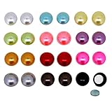 Mix Color 8mm Bead Faux Pearl Magnetic Stud Earrings, Pack of 12 Pairs, for Kids Teen Girls Womens