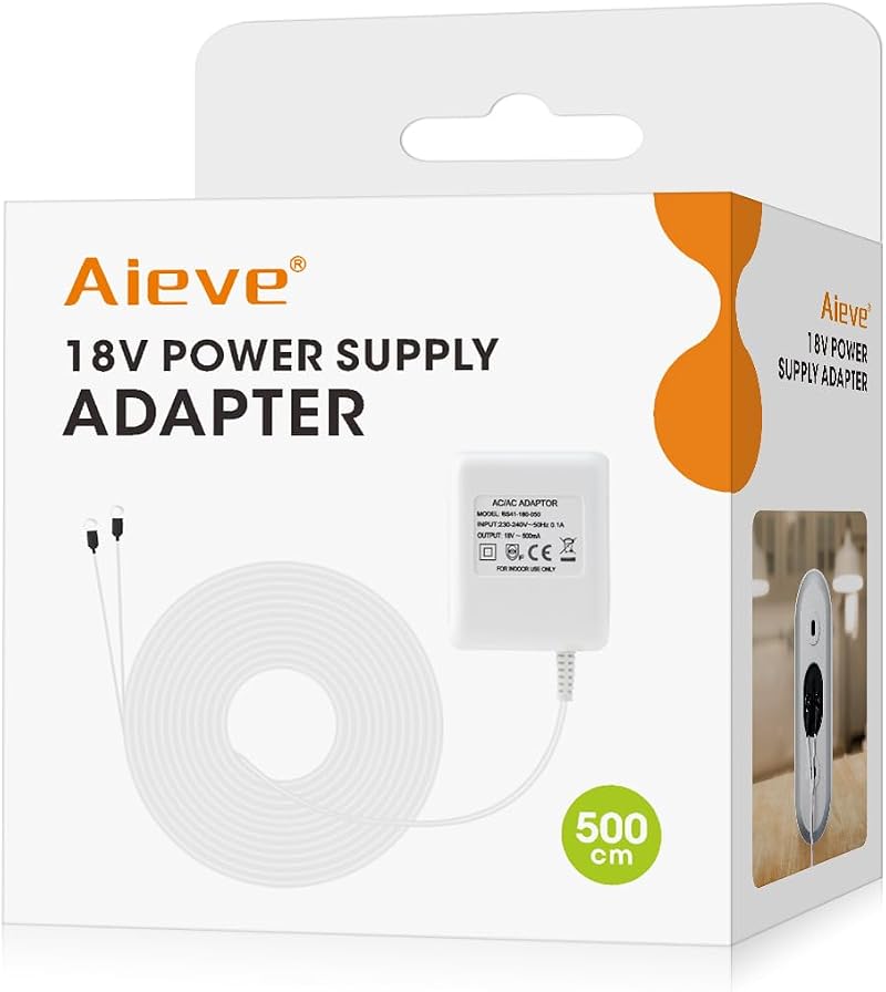 Aieve 18V Power Supply for Nest Video Doorbell Transformer Charger Cable 5m