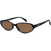 SOJOS Retro Oval Polarized Sunglasses for Women Trendy Cat Eye Chic Narrow Y2K Skinny Sunnies SJ2660