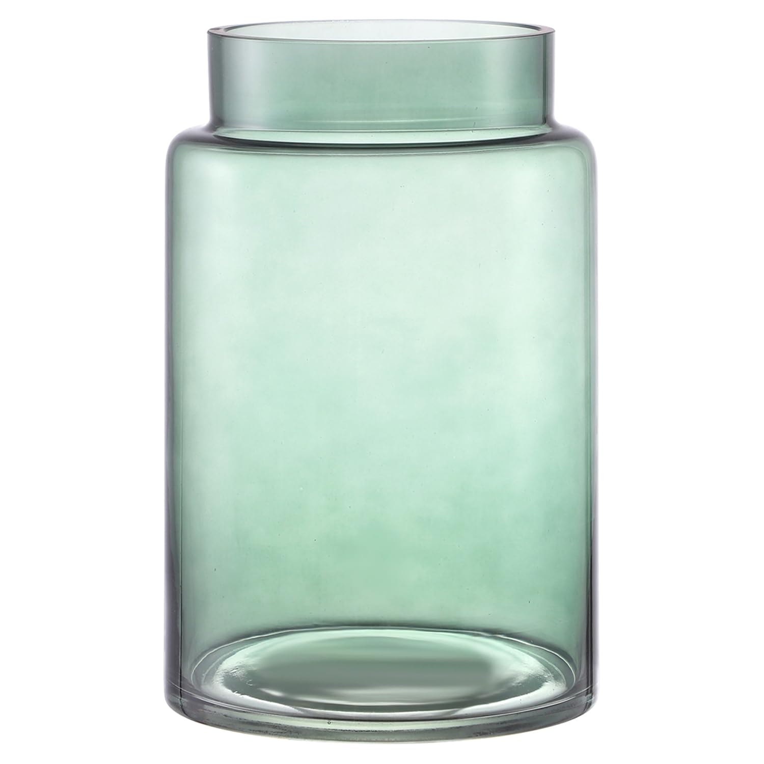 Photo 1 of PORPAN Large Glass Vase, 9 Inch Green Glass Vase, Large Flower Vases for Bouquet, Tall Wide Mouth Vases for Flowers, Home, Wedding, Living Room, Office Decor
