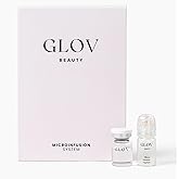Glov Beauty Micro Infusion System for Face & Lips – 0.25mm 24k Gold Cosmetic Facial Stamp with Hyaluronic Acid, Collagen Peptides & Licorice Root Serum Ampoules (1x Infusion Application, 3x Serums)