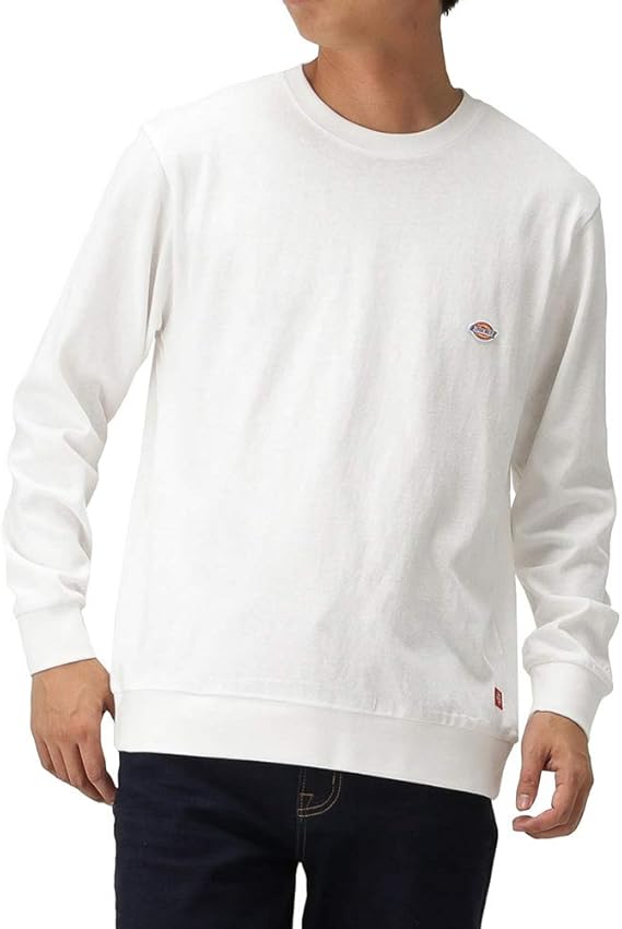 Amazon Dickies ディッキーズ 長袖tシャツ ロンt 長袖 クルーネック メンズ ワンポイント無地ロングスリーブtシャツ Tシャツ 無地 ブランドロゴ 0174 3701 ホワイト Xxl Tシャツ カットソー 通販