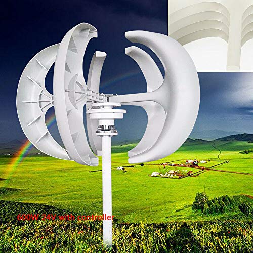 TUQI 600W 12V/24V Lantern Wind Turbine Generator Vertical Axis Controller (24V)