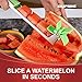 Stainless Steel Watermelon Windmill Cutter Slicer - Fruit and Vegetable Knife Corer Tools, with 4 Extra Forks, Melon Baller Scooper and Knife