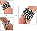 Y-blue Multilayer Bracelet Fashion Punk Leather Woven Braided Cross Bangle Wrist Cuff Wristband (Black+White)