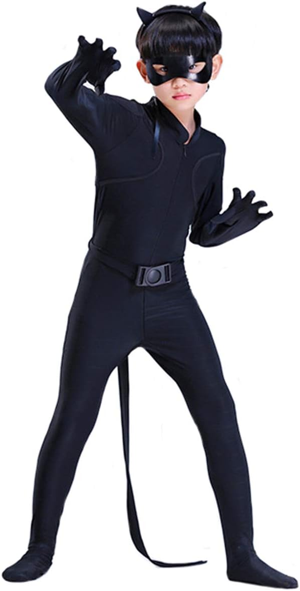 LCXYYY Kids Adult Ladybug Costumes Girls Women and Black Cat Noir Boys Spandex Costume Jumpsuit Fancy Halloween Cosplay Marinette Children Fancy Halloween Cosplay Ladybug Girl Women Party
