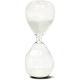 SWISSELITE Hourglass Sand Timers, Hourglass Sand Clock Inspired Glass for Home, Desk, Office Decor (6.5Inch-15Mins Bright White)