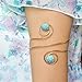 Q&Q Fashion Egypt Cleopatra Turkey Double Blue Stone Swirl Spiral Dancer Upper Arm Cuff Armlet Armband Bangle Dia. 6.8cm(2.67