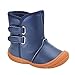 Kuner Baby Boys Pu Leather Faux Fleece Rubber Soles Warm Snow Boots (15.5cm(24-30 Months), Blue)