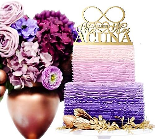 Personalized Infinity Symbol Mr & Mrs Wedding Cake Topper Customized Last Name To Be Cake topper | Mirrored Cake Toppers