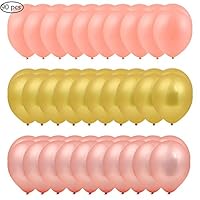Rose Gold Confetti Balloons, 90 Pcs 12 inch Plush Pink & Champagne Gold Color Latex Party Balloons for Weddings, Engagement, Bachelorette Parties, Graduation Birthday Party Decoration Supplies