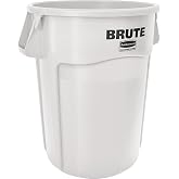 Rubbermaid FG264300 White 44 Gallon Brute LLDPE Heavy-Duty Round Container without Lid
