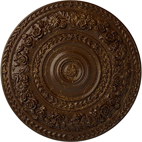 33 7/8"OD x 2 3/8"P Rose Ceiling Medallion (Fits Canopies up to 13 1/2"), Hand-…