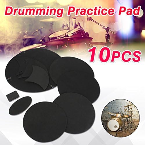 Simply Silver - Silencer Drumming - 10Pcs Bass Snare Drums Mute Silencer Drumming Practice Pad SetSoundoff / Quiet