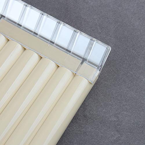 New Arrival 16 Pipes Pan Flute Pan Pipe G Key ABS Plastic Traditional Woodwind Musical Instrument for Beginner and Musical Lover (16 Pipes, ice white)
