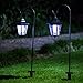 GIGALUMI 26 Inch Solar Lights Outdoor, Hanging Solar Coach Lantern with 2 Shepherd Hooks (2 Pack)