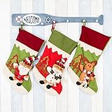 3pcs Christams Stockings Santa Claus Reindeer Snowman Christmas Ornaments Decorations Gift Bag Socks Tableware Holders Candy Pouch Bag by Leadpo