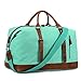 BLUBOON Canvas Overnight Bag Travel Duffel for Men and Women Weekender Tote (Mint Green)