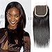 Lace Closure Straight Closure Human Hair Lace Closure Brazilian 12A Unprocessed Straight Hair 4x4 HD Lace Closure Free Part Natural Black Color(18