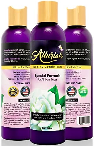 Allurials Hair Conditioner, Natural Hair Treatment for Dry Damaged and all Hair Types,Safe for Color Treated Hair, Sulfate Free, Silk and Pea Peptides, Argan oil Jojoba oil Avocado oil and Coconut oil