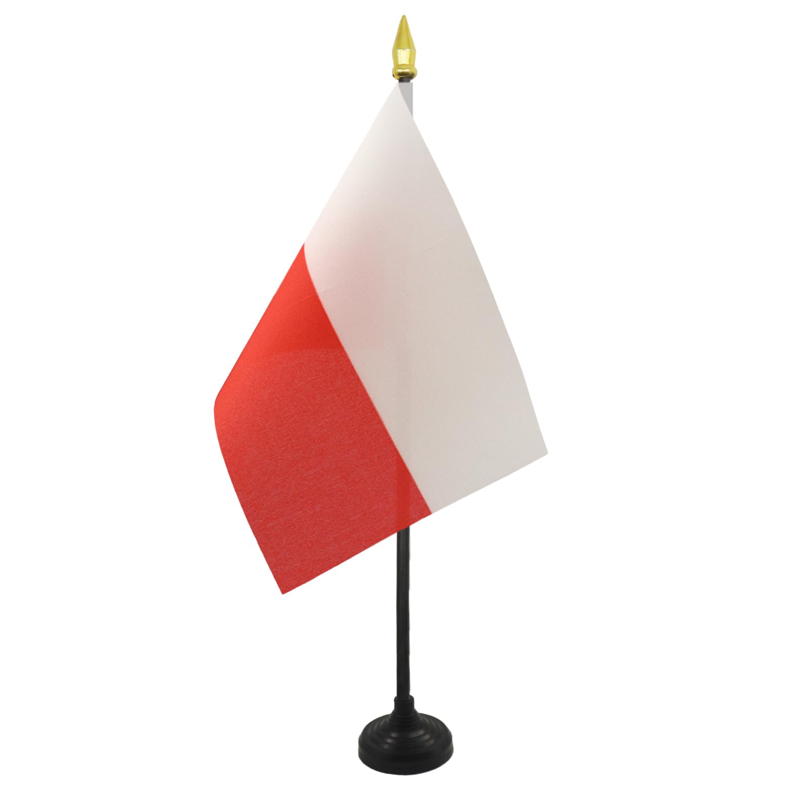 AZ FLAG - Poland Table Flag 4'' x 6'' - Polish Mini Desk Flag 100% Polyester 15 x 10 cm - Office Mini Banner with 10'' Pole - Golden Spear