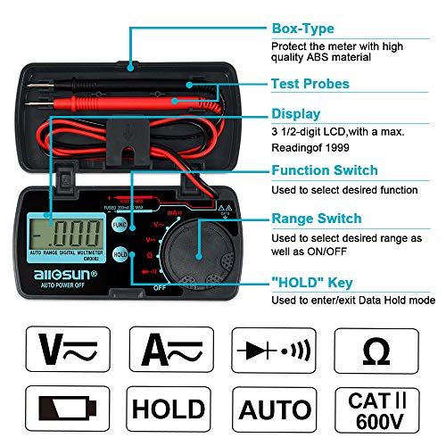 ALLOSUN Pocket Size Digital Multimeter Auto Range Multi Tester (EM3082 (Auto Range)) - //medicalbooks.filipinodoctors.org