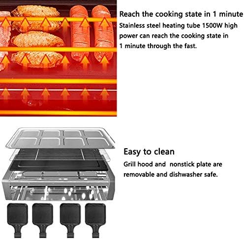 review LIRUIDE Electric Grill Outdoor and Indoor,smokeless Grill with Removable Easy-to-Clean Nonstick Plate, Extra-Large Drip Tray, Stainless