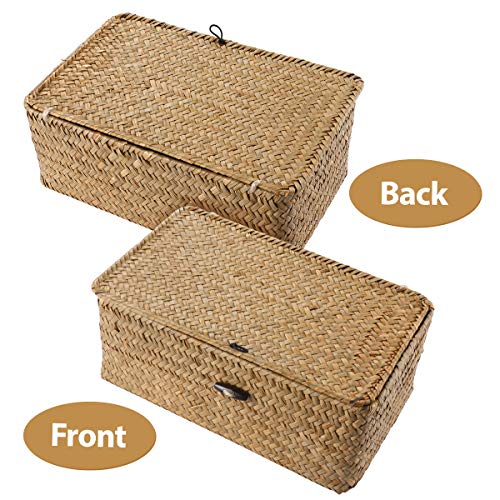 Vosarea Rattan Storage Basket Makeup Organizer Multipurpose Container