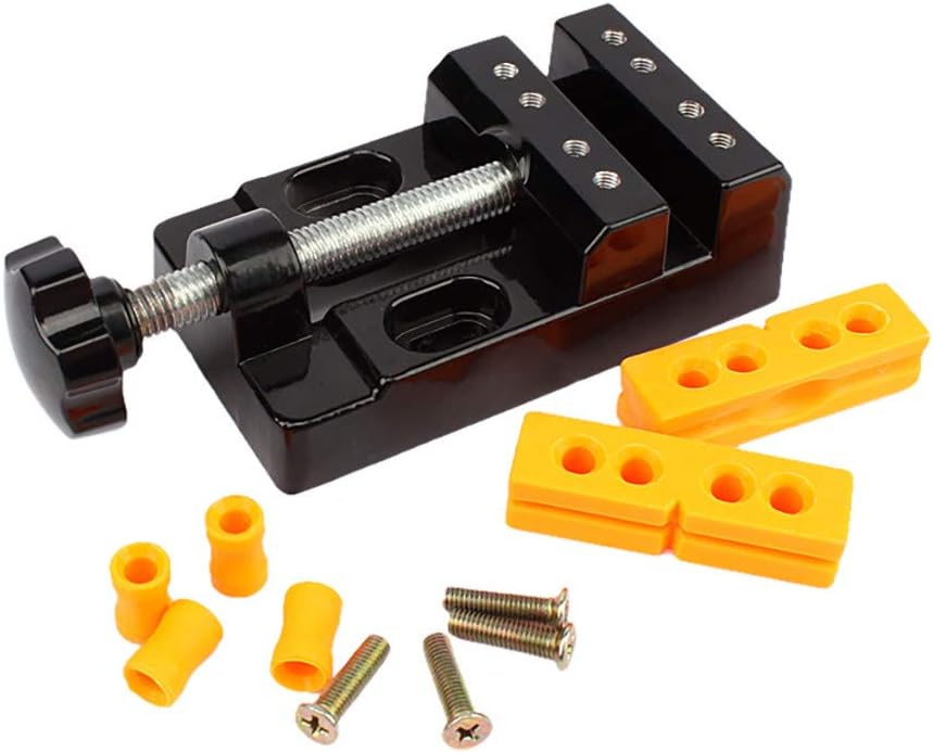 WINLISTING Mini Flat Clamp Table Jaw Bench Clamp Drill Press Vice Opening Parallel Table Vise DIY Sculpture Craft Carving Tool Woodworking Hand Tool (Multicolor)