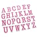 26pcs Pink Alphabet Letter Patches Embroidered Iron On Applique for Clothing Badges Style 6 40x51mm