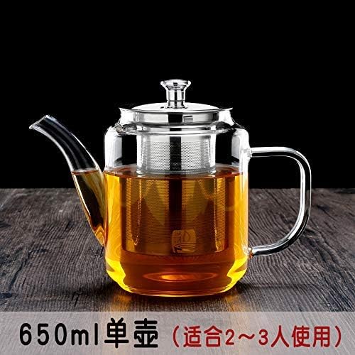 Cjji Tea Presses Tea Presses Tea Presses,Glass Heat-Resistant Teapot Office Household Explosion-Proof Filter Open Flame Can Be Burned Size Tea Kettle Electric Ceramic Stove Heating, B 800Ml,A 650ml