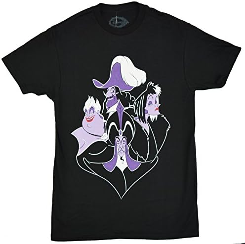 Disney Villains Mens T-Shirt in Black Small Black