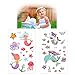 Temporary Tattoos for Kids(150pcs),Konsait Fake Mermaid Assorted Temporary Tattoos For Children Girls Birthday Party Favors Supplies Great Kids Party Accessories Goodie Bag Stuffers Party Fillers Gift