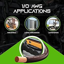 GearIT 1/0 Gauge Wire Oxygen Free Copper OFC