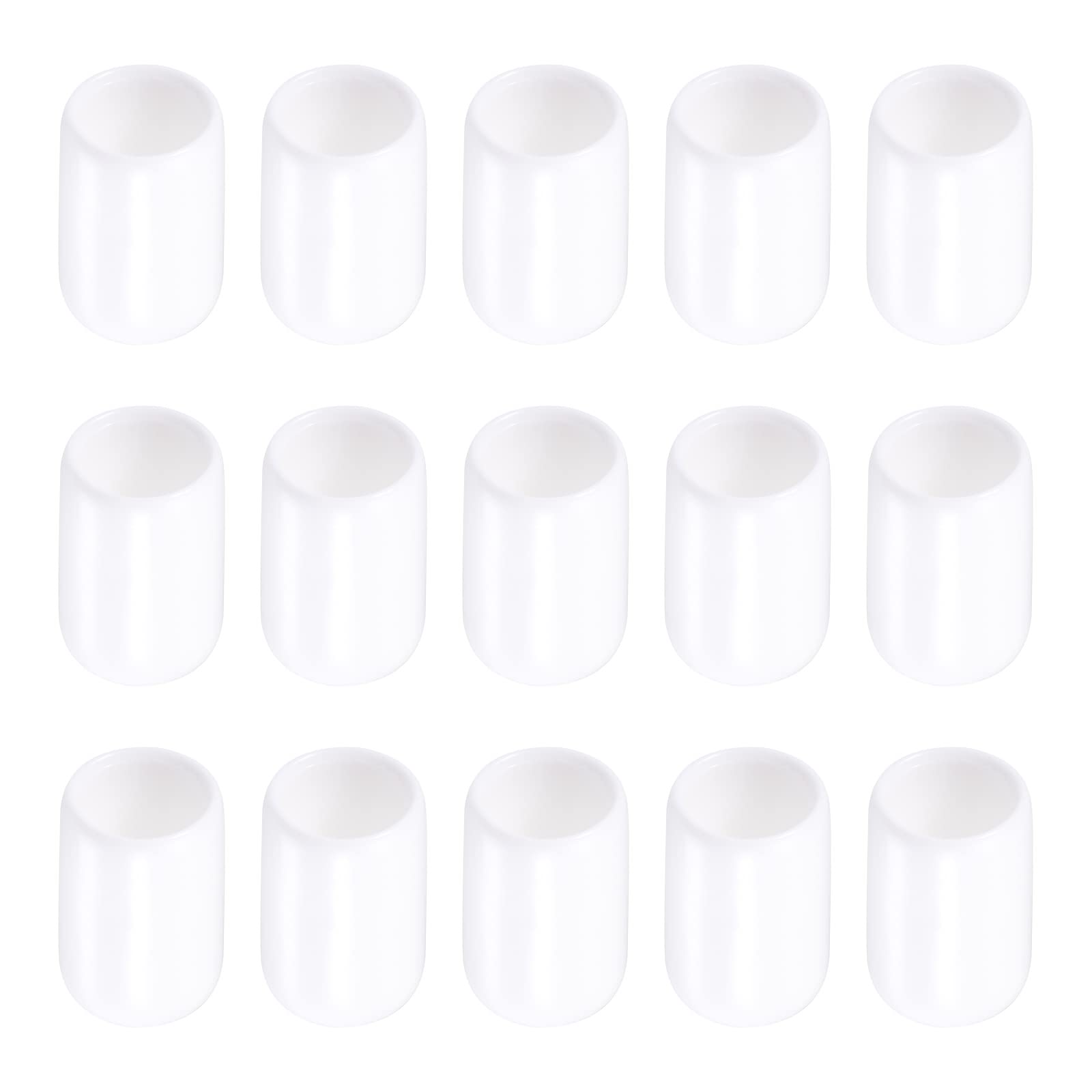 Rebower Screw Thread Protector Cover Rubber End Caps, [for Screw, Bolt] - 10mm ID/White/100 Pcs