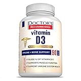 Doctor's Recommended: Vitamin D3 - 10,000 IU - Maximum Strength - Healthy Muscle Function - Immune System Support - Vitamin D Supplement