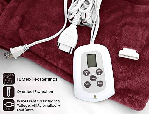 Electric Blanket MicroPlush Sherpa and Reversible Flannel Washable Comfortable with 4 Heat Settings/Safety 10 Hours Auto-Off Dual Controllers - Thumbnail 2