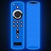 2 Pack Remote Case/Cover for Fire TV Stick 4K,Protective Silicone Holder Lightweight Anti Slip Shockproof for Fire TV Cube/3rd Gen All-New 2nd Gen Alexa Voice Remote Control-Glow Blue,Glow Green