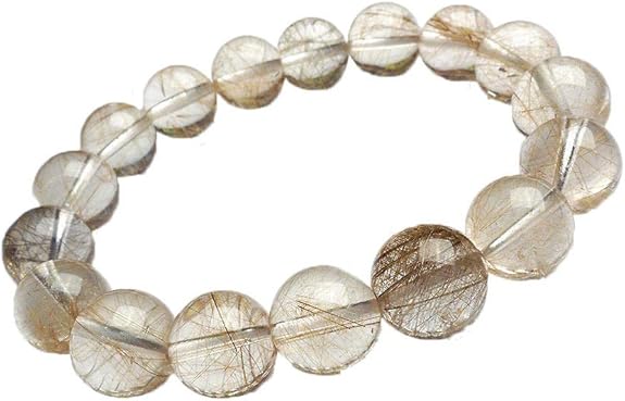 ZHIBO Echte Natur-Silber rutilquarz kristall runde perlen-Armband AAA