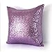 AMAZLINEN(TM Decorative Glitzy Sequin & Comfy Satin Solid Throw Pillow Cover 18 Inch Square Pillow Case, Hidden Zipper Design, 1 Cover Pack Only(Lavender)