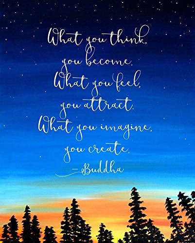 8×10 Art Print Buddha Quote Wall Art Print What You Think You Become Wall Quotes