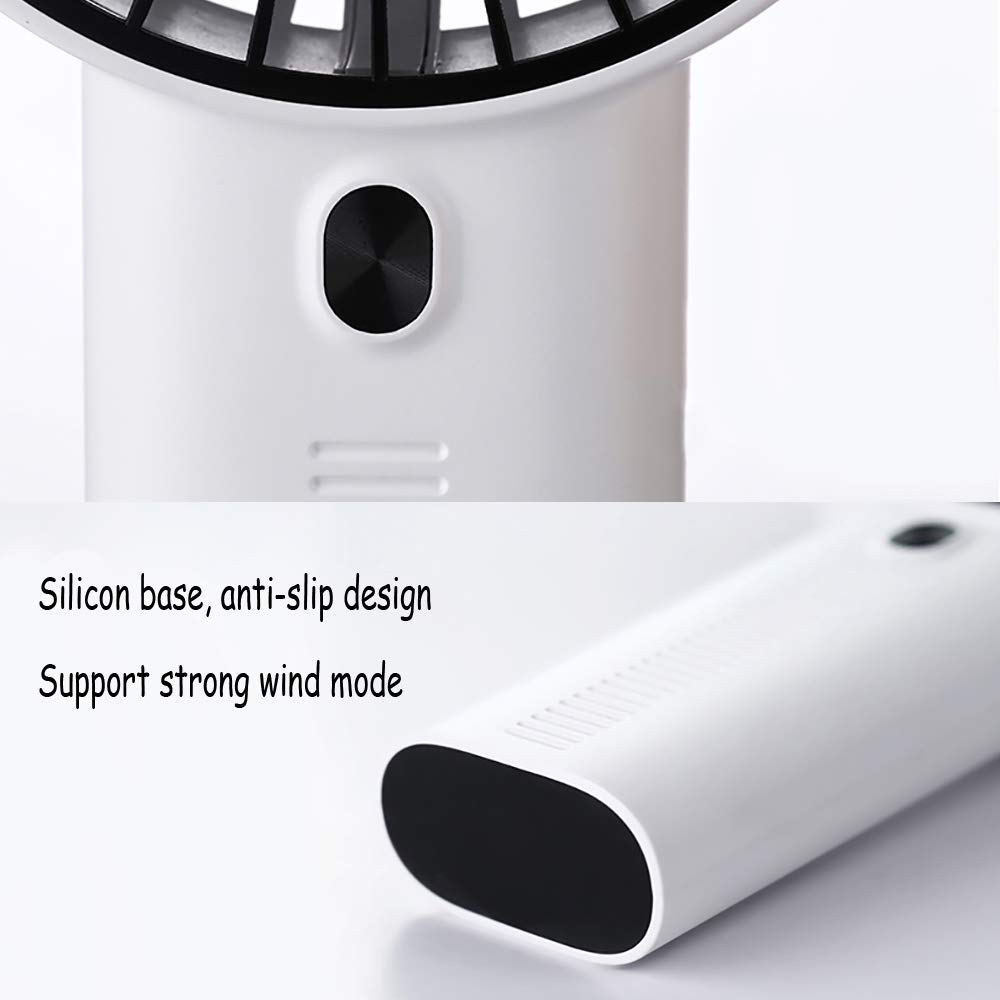 Mini Ventilador de Mano Recargable Portátil Fan Exterior de 3 Velocidades con Base Soporte de Móvil Diseño de Aromaterapia para Cochecito de bebé, Coche, Caminadora, Oficina, Hogar, Viajes, Camping