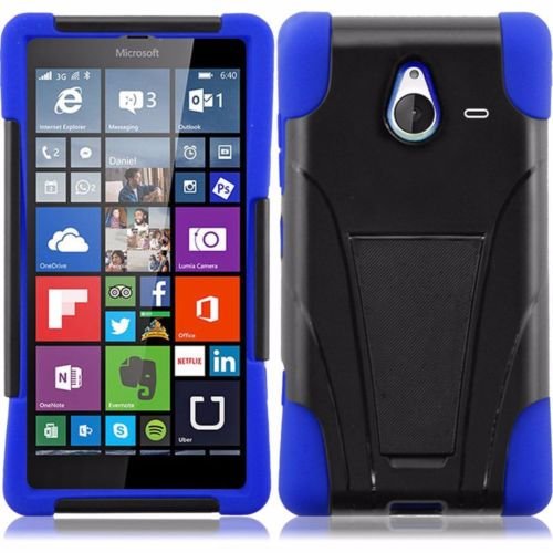 Microsoft Lumia 640XL Phone Case, [Storm Buy ] Premium Hard & Soft Sturdy Durable Rugged Shell Hybrid Protective [ Anti Scratch ] Phone Case Cover with Built in Kickstand For Microsoft Lumia 640XL 5.7" (Blue)