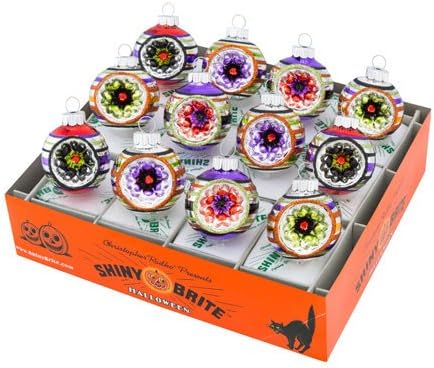 Radko Shiny Brite 12 Count Halloween Rounds Ornaments