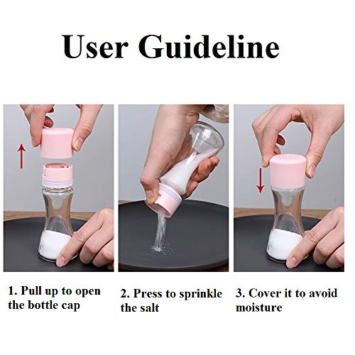 Salt and Sugar Dispenser, Ashero Accurate Control Spice Jar, Sugar Container for Food/BBQ/Cooking, 3.2oz - Thumbnail 6